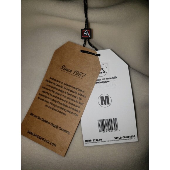 Avalanche Fleece Jacket Unisex M Cream Charcoal Gray MSRP $138 NWT - Picture 7 of 14